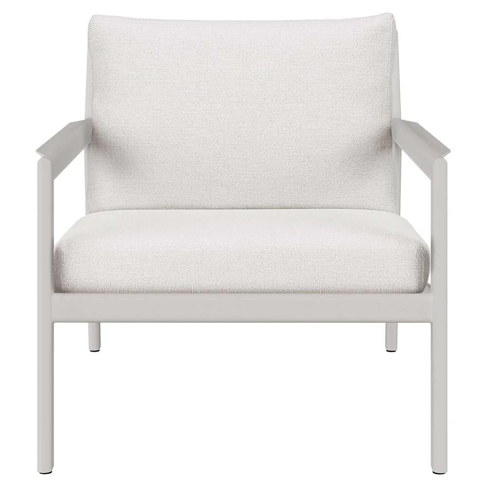 Jack Outdoor Lounge Chair - Aluminum, Off White - Image 2