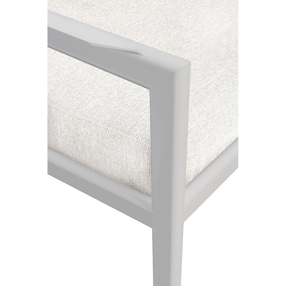 Jack Outdoor Lounge Chair - Aluminum, Off White - Image 5