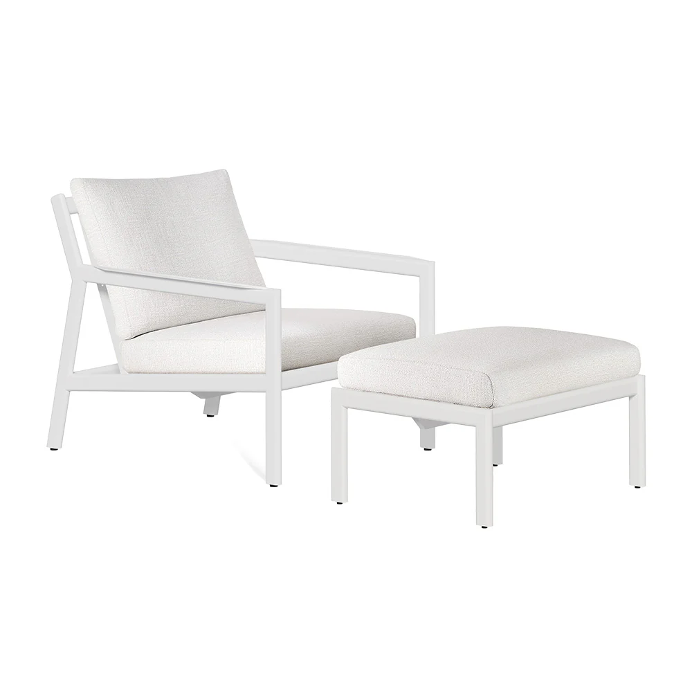 Jack Outdoor Lounge Chair - Aluminum, Off White - Image 6