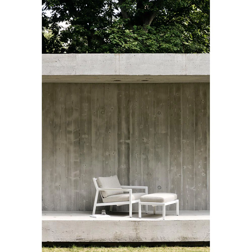 Jack Outdoor Lounge Chair - Aluminum, Off White - Image 7