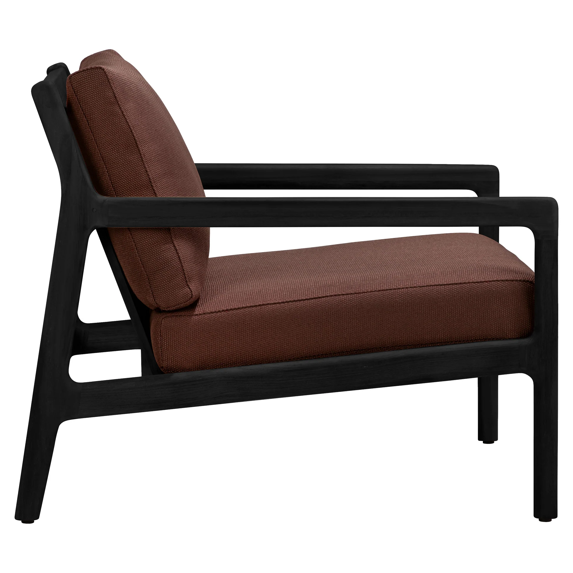 Jack Outdoor Lounge Chair - Black Teak, Burgundy - Image 3