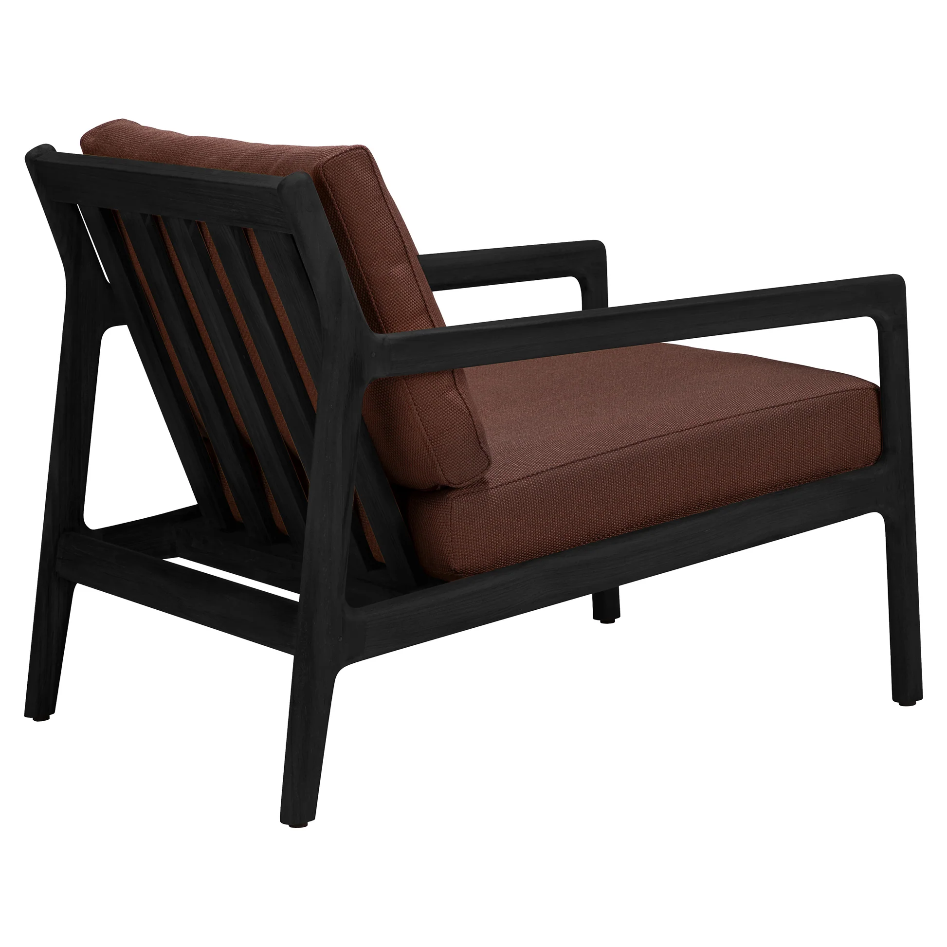 Jack Outdoor Lounge Chair - Black Teak, Burgundy - Image 4