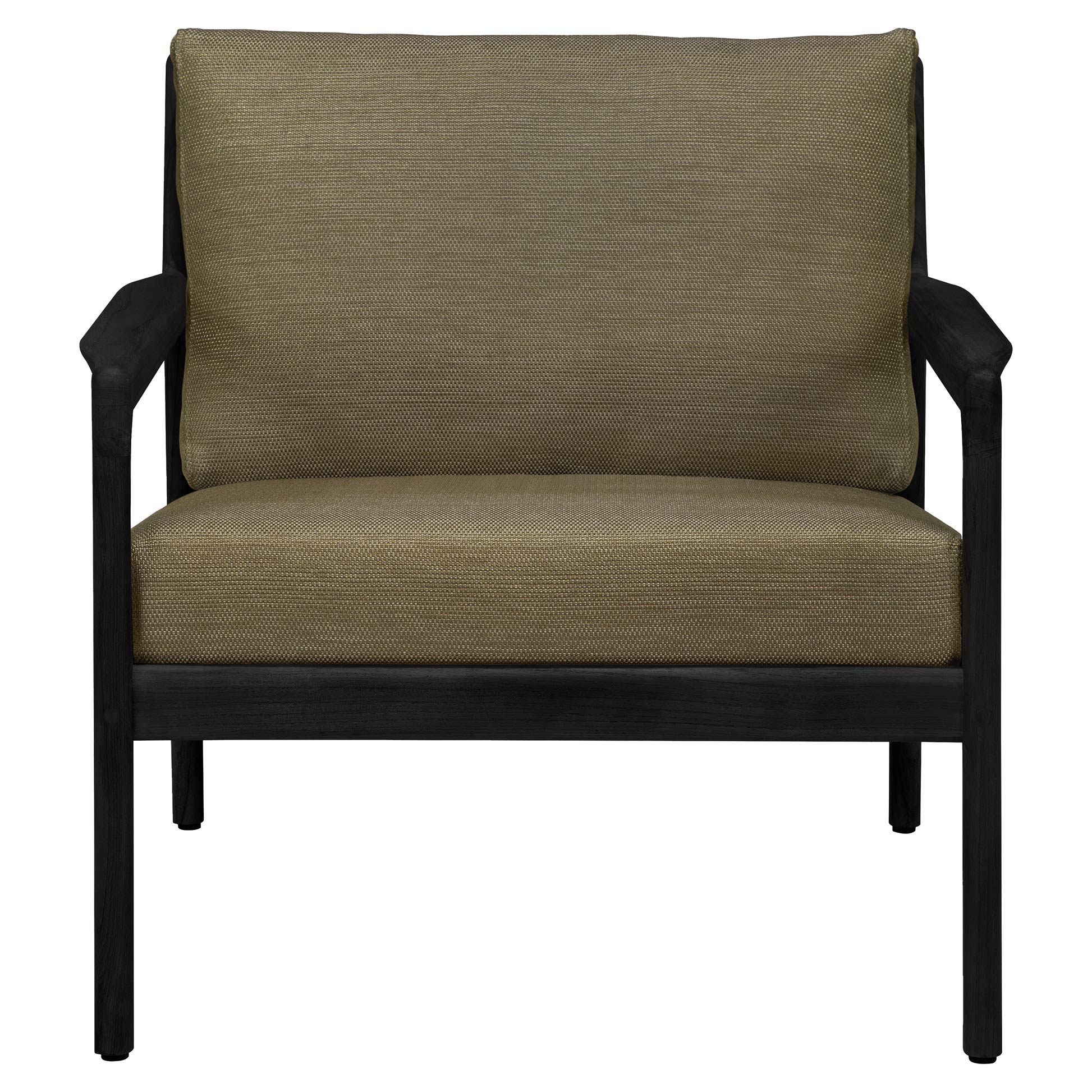 Jack Outdoor Lounge Chair - Black Teak, Green - Image 2