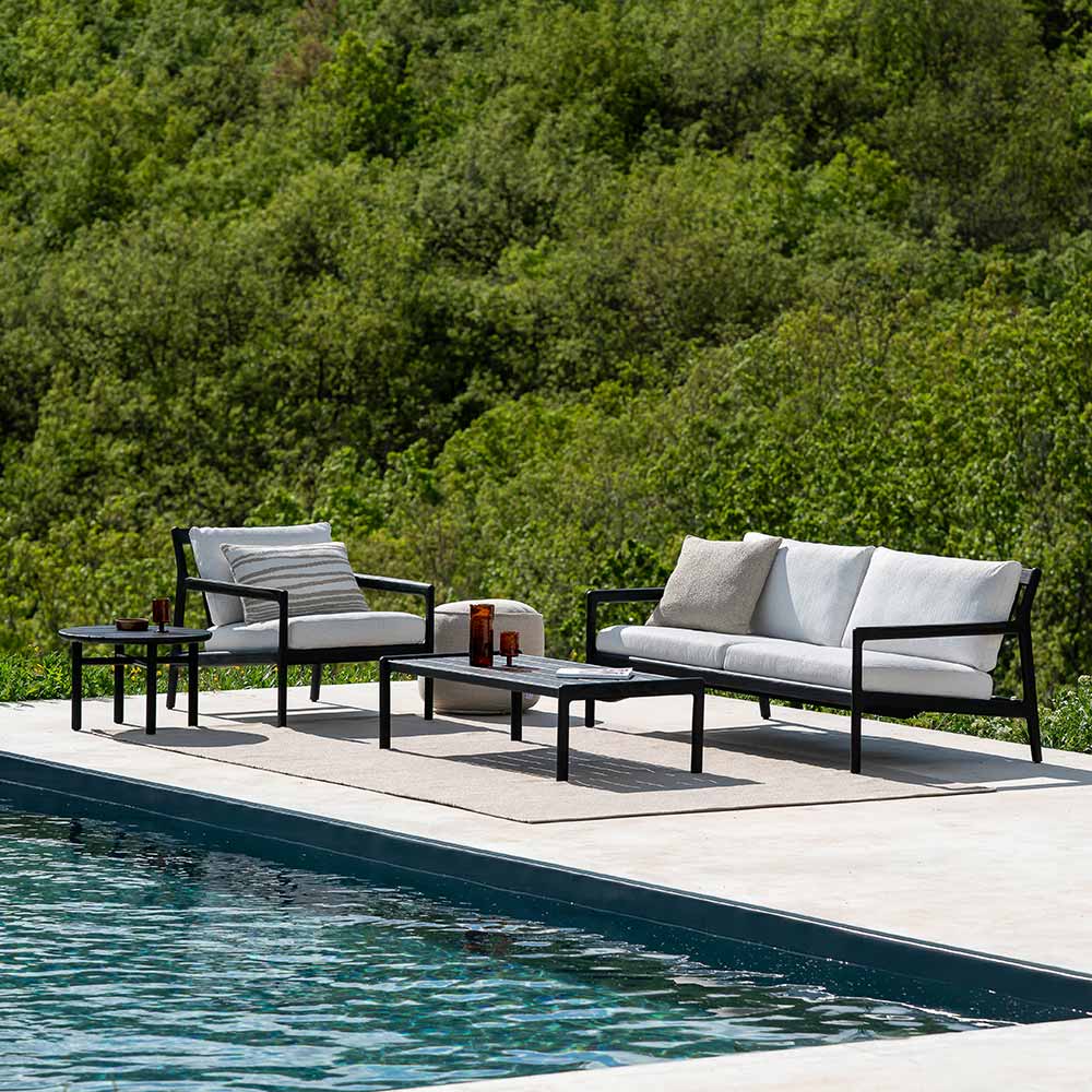Jack Outdoor Lounge Chair - Teak, Burgundy - Image 7
