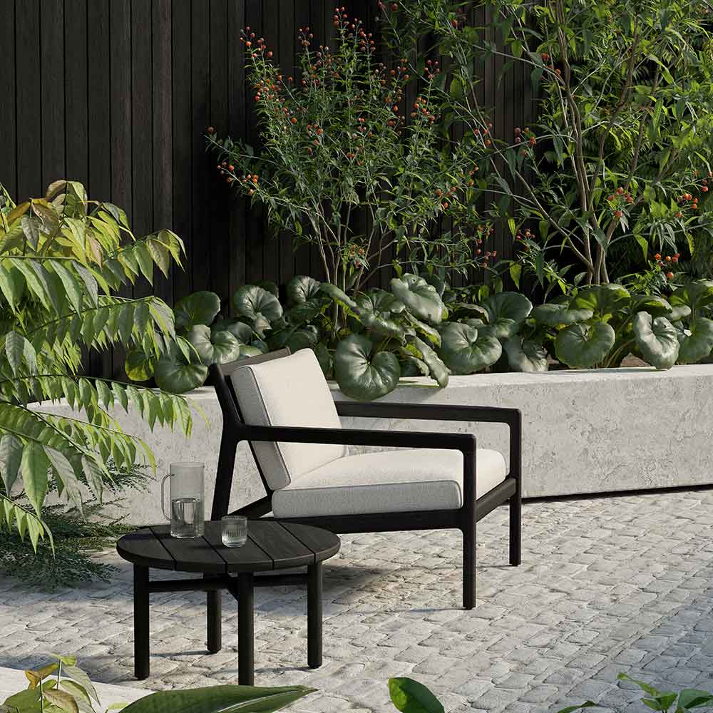 Jack Outdoor Lounge Chair - Black Teak, Green - Image 9