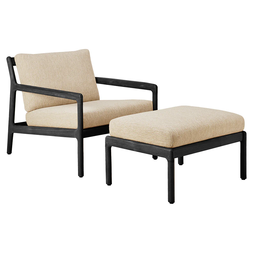 Jack Outdoor Lounge Chair - Black Teak, Natural - Image 4