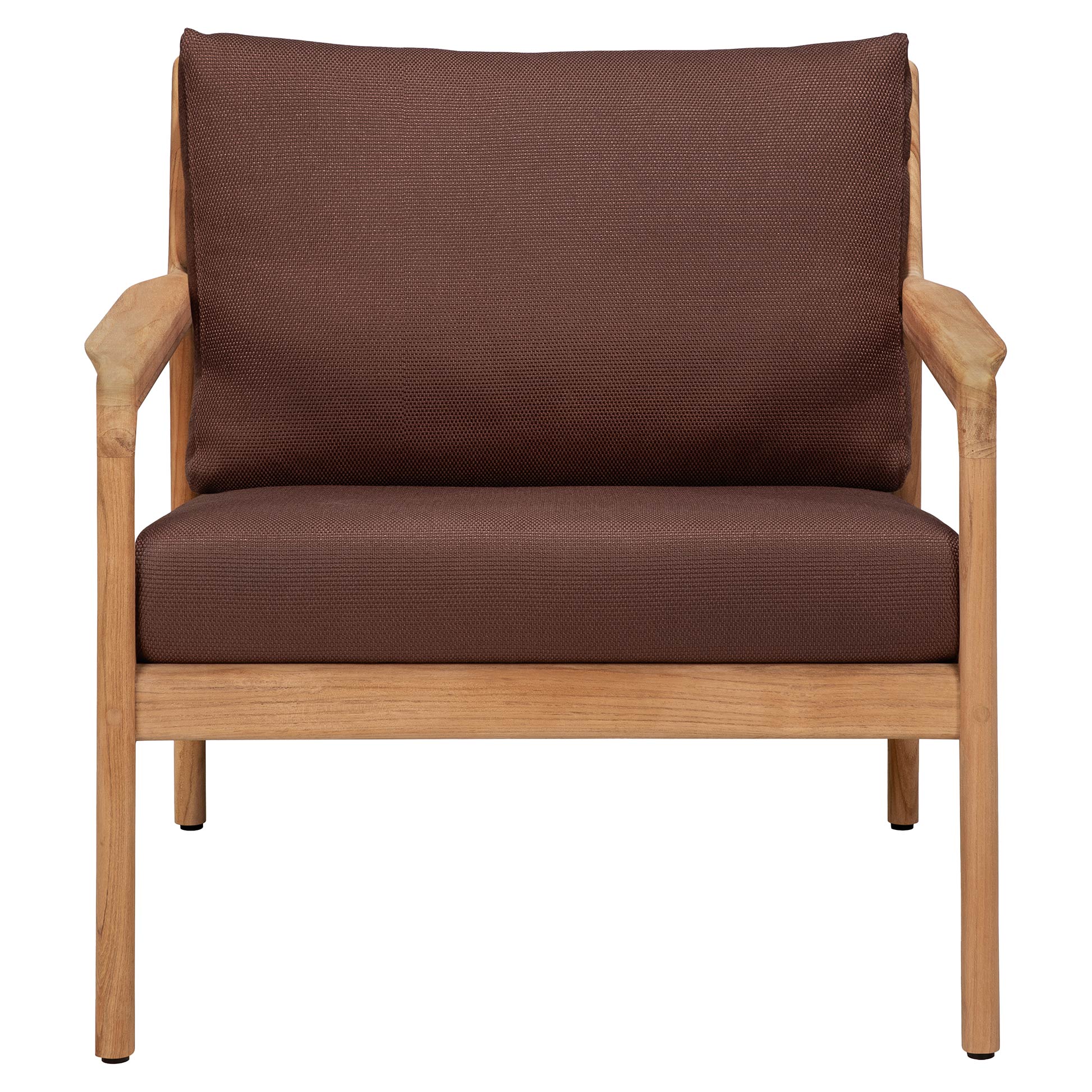 Jack Outdoor Lounge Chair - Teak, Burgundy - Image 2