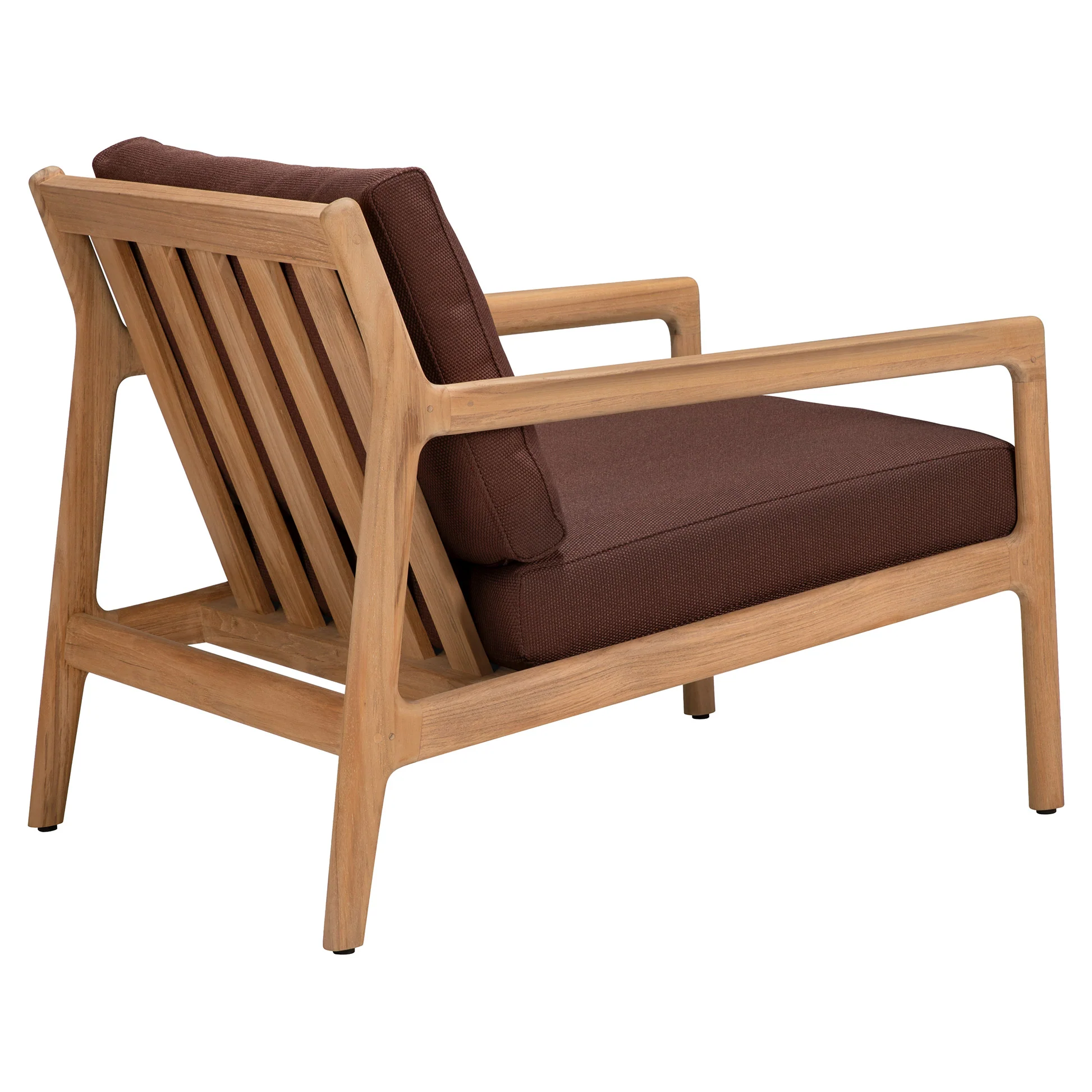 Jack Outdoor Lounge Chair - Teak, Burgundy - Image 4