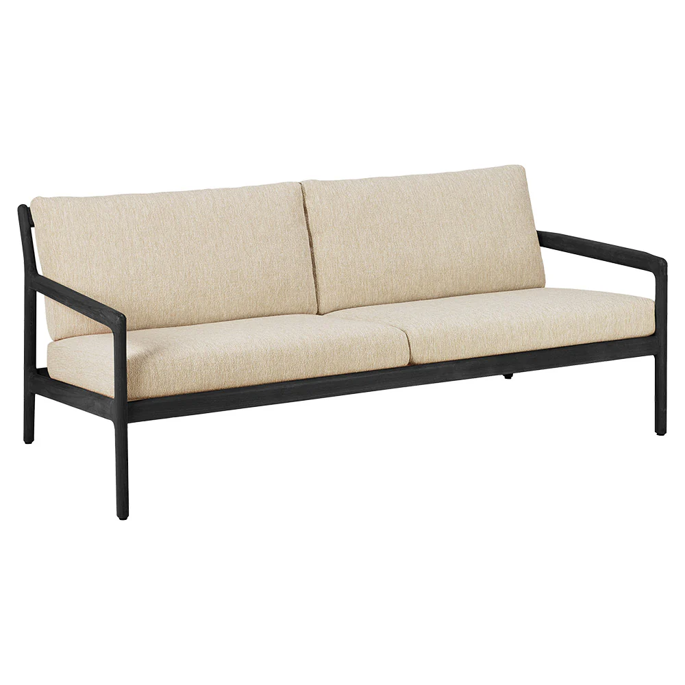Jack Outdoor 2 Seater Sofa - Black Teak, Natural