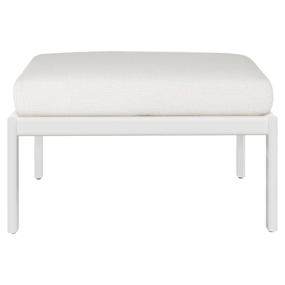 Jack Outdoor Footstool - Aluminum, Off White