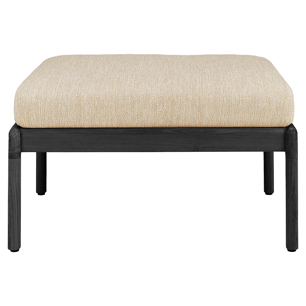 Jack Outdoor Footstool - Black Teak, Natural