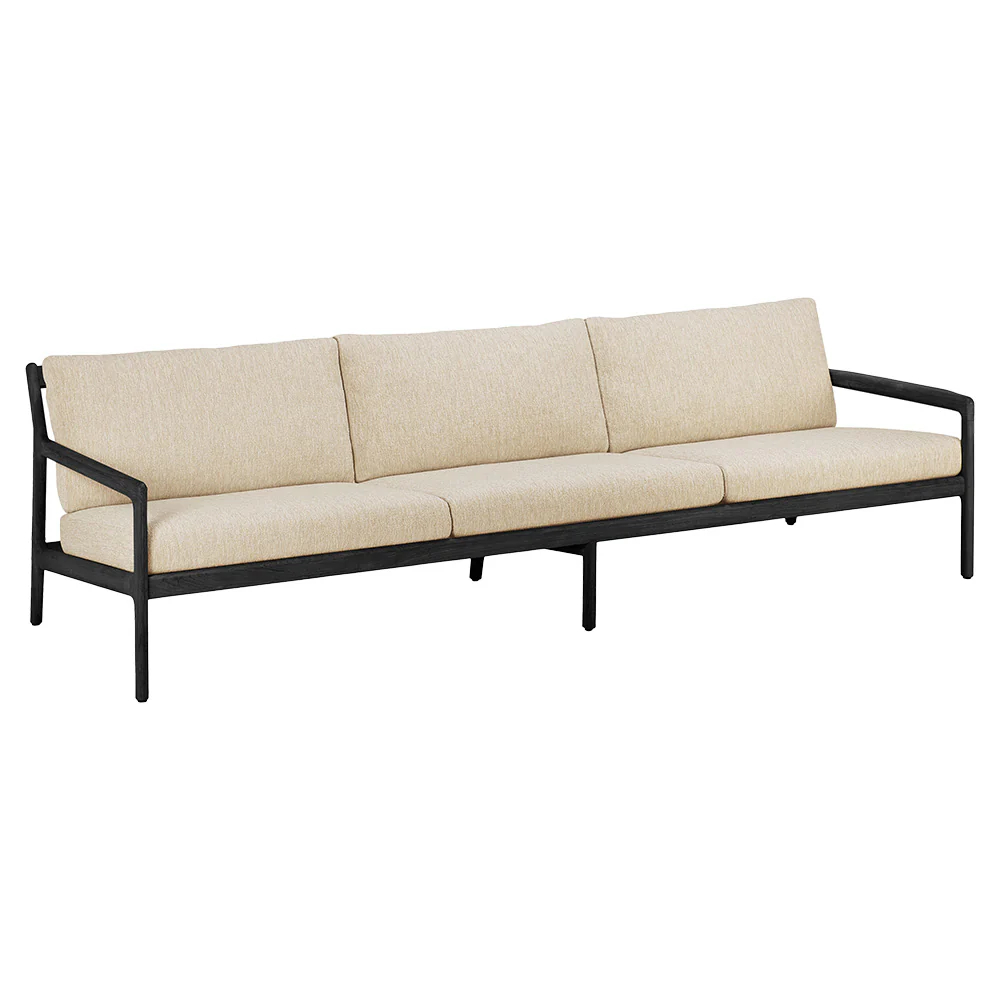 Jack Outdoor 3 Seater Sofa - Black Teak, Natural