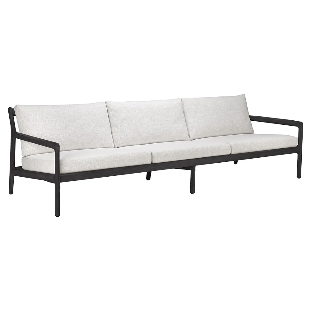 Jack Outdoor 3 Seater Sofa - Black Teak, Off White