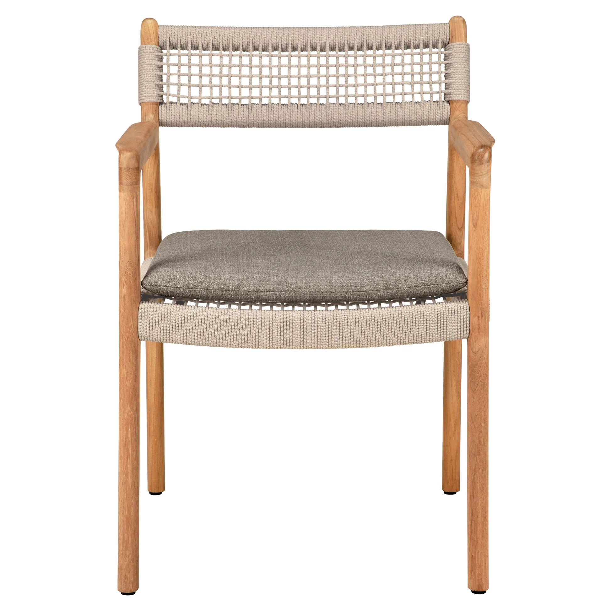 Jack Woven Outdoor Dining Chair With Armrest - Silt Cushion - Image 2