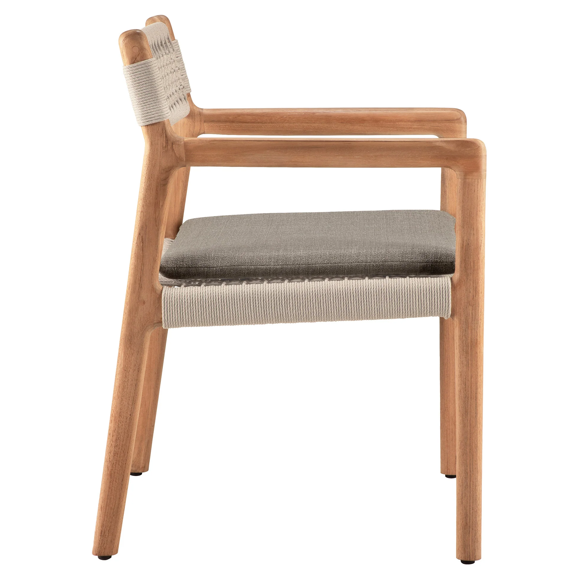 Jack Woven Outdoor Dining Chair With Armrest - Silt Cushion - Image 3