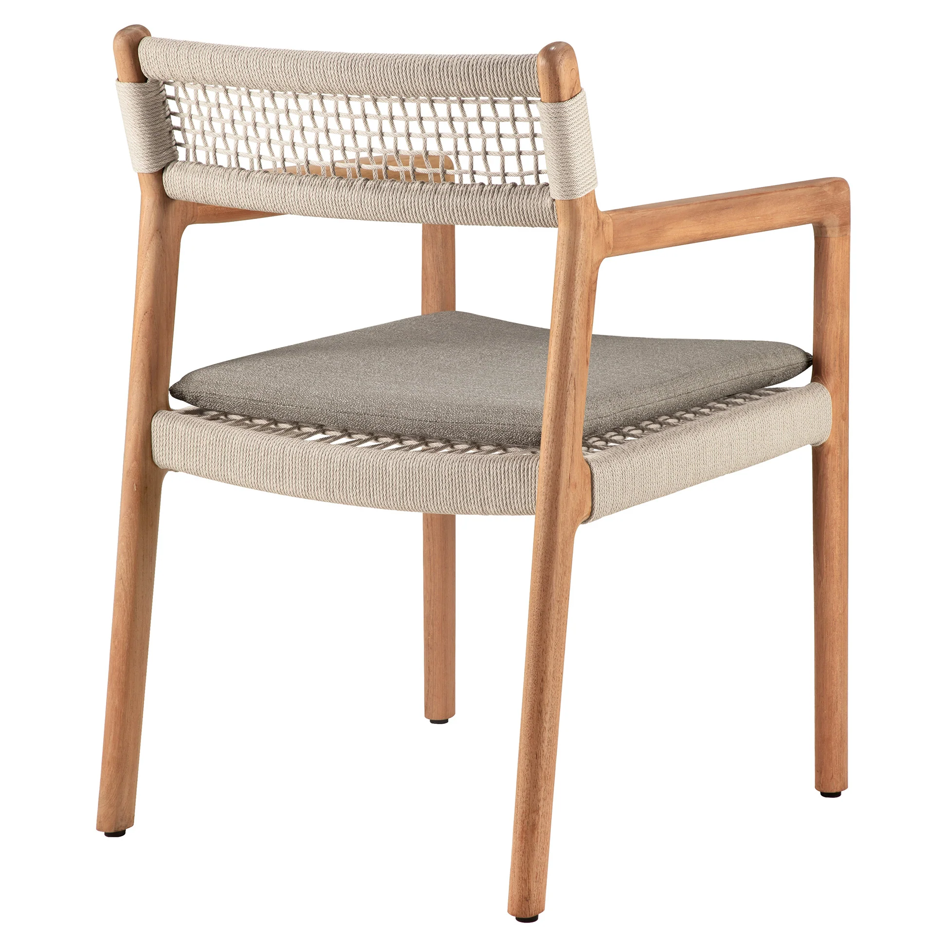 Jack Woven Outdoor Dining Chair With Armrest - Silt Cushion - Image 4