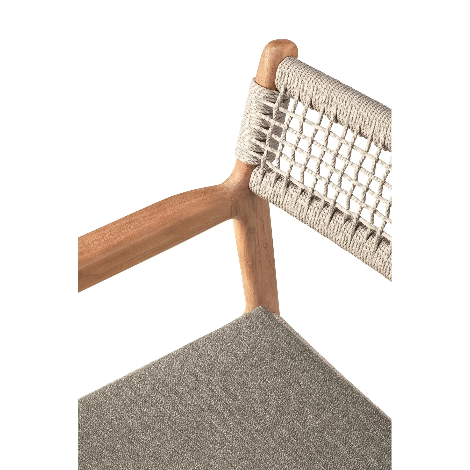 Jack Woven Outdoor Dining Chair With Armrest - Silt Cushion - Image 5