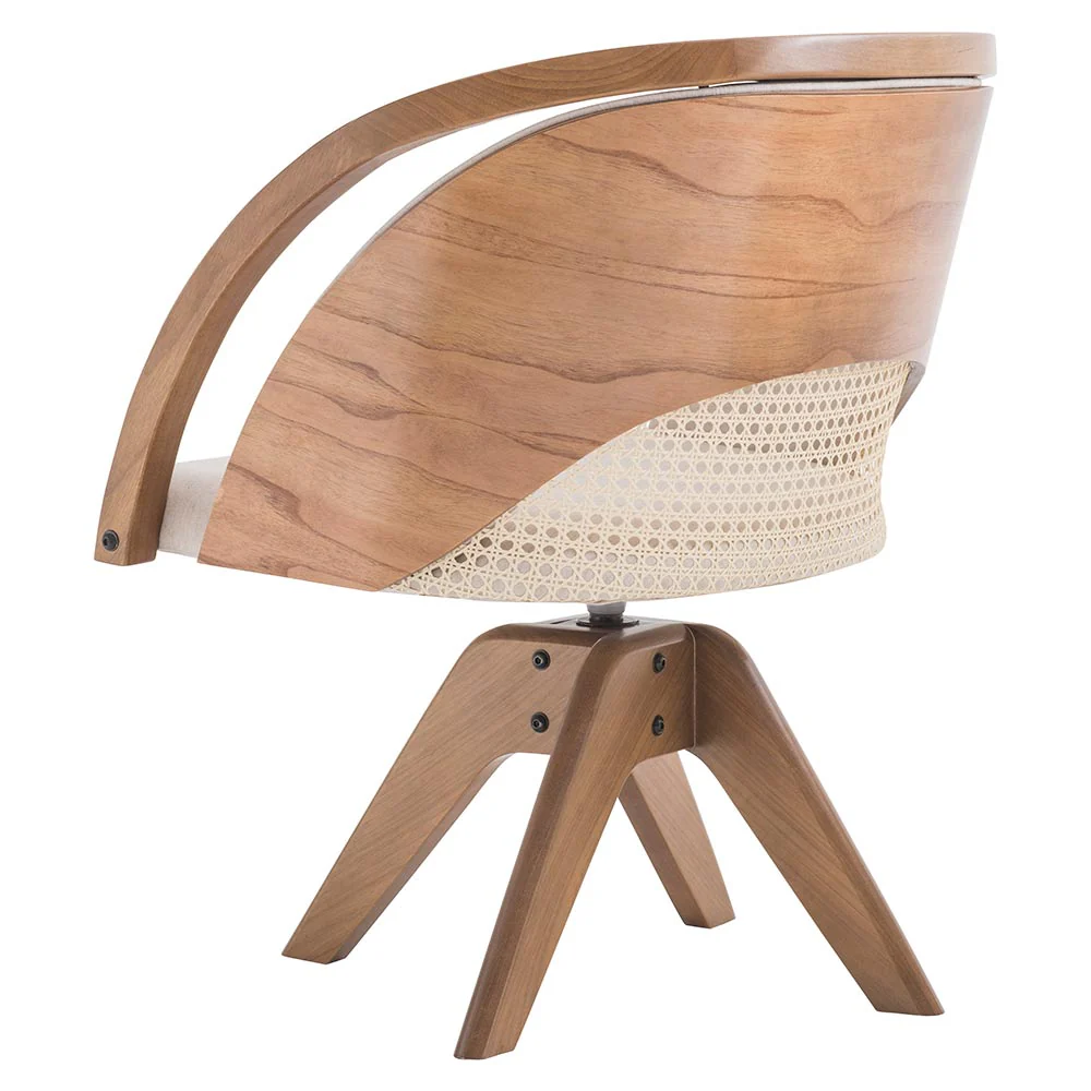 Jasmin Swivel Armchair - Natural Straw Back - Image 3