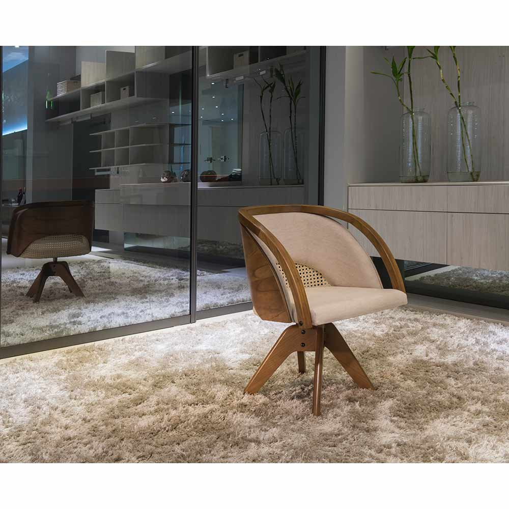 Jasmin Swivel Armchair - Natural Straw Back - Image 5