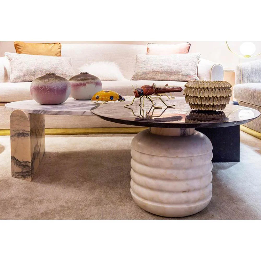 Jean Marble Round Side Table - Low - Image 3