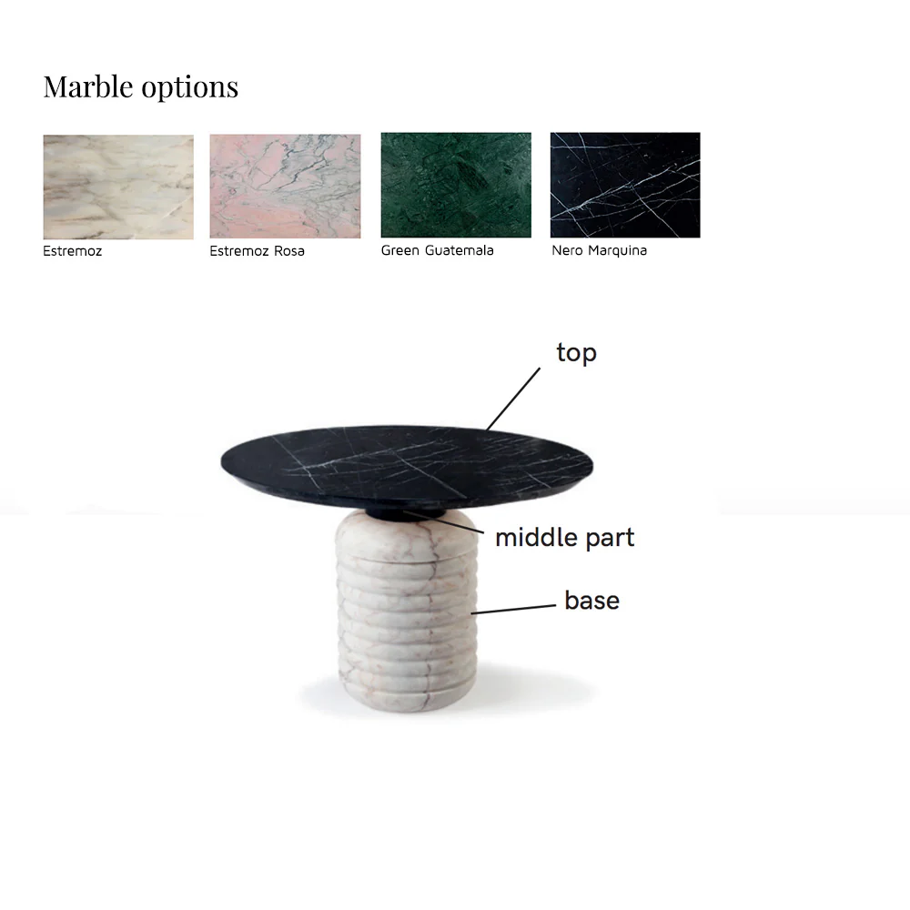 Jean Marble Round Side Table - Low - Image 4