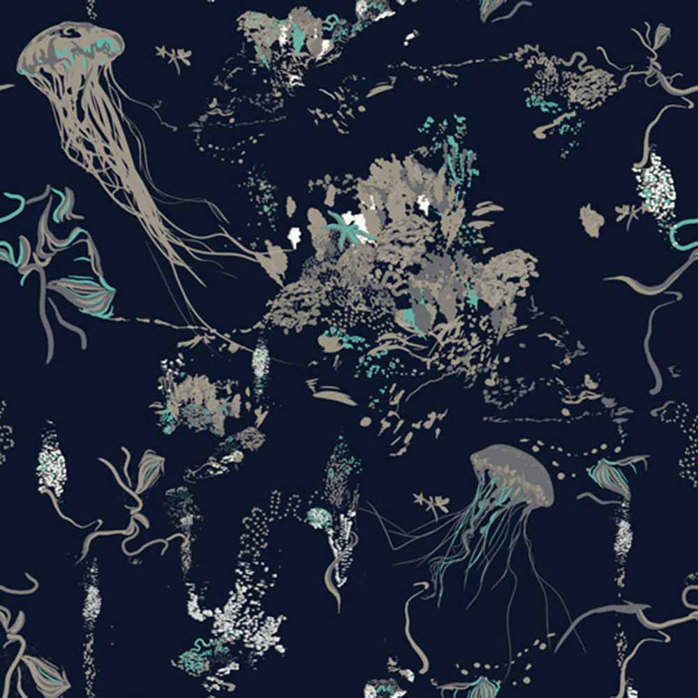 Jellyfish Wallpaper - Navy - Image 2