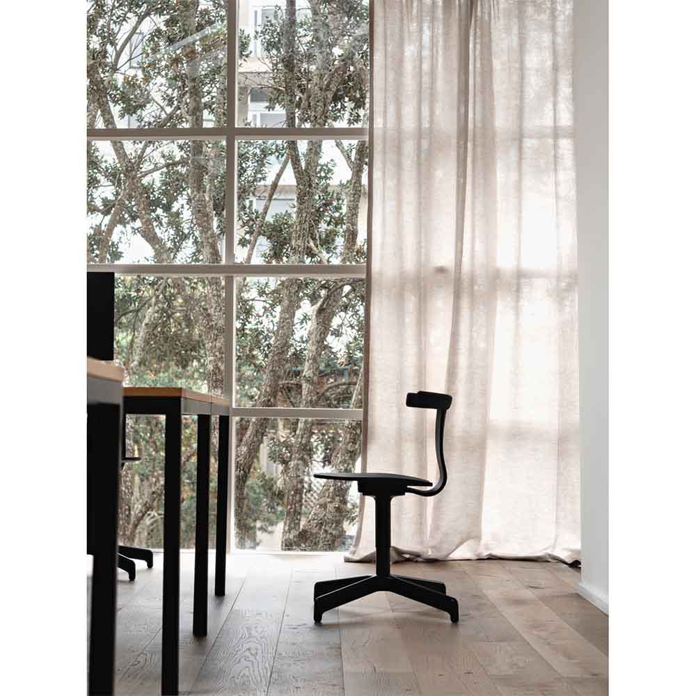 Jiro Swivel Chair - Black, White Base - Image 5