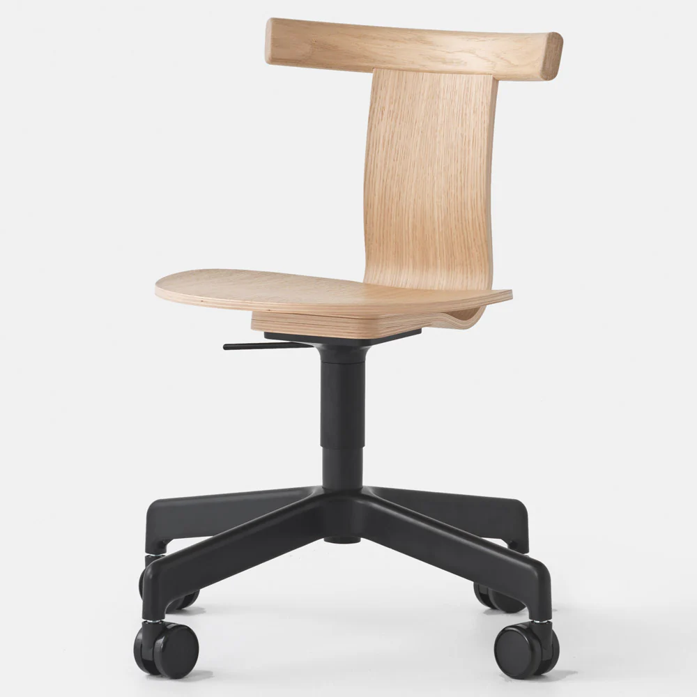 Jiro Swivel Chair - Natural, Black Base - Image 2
