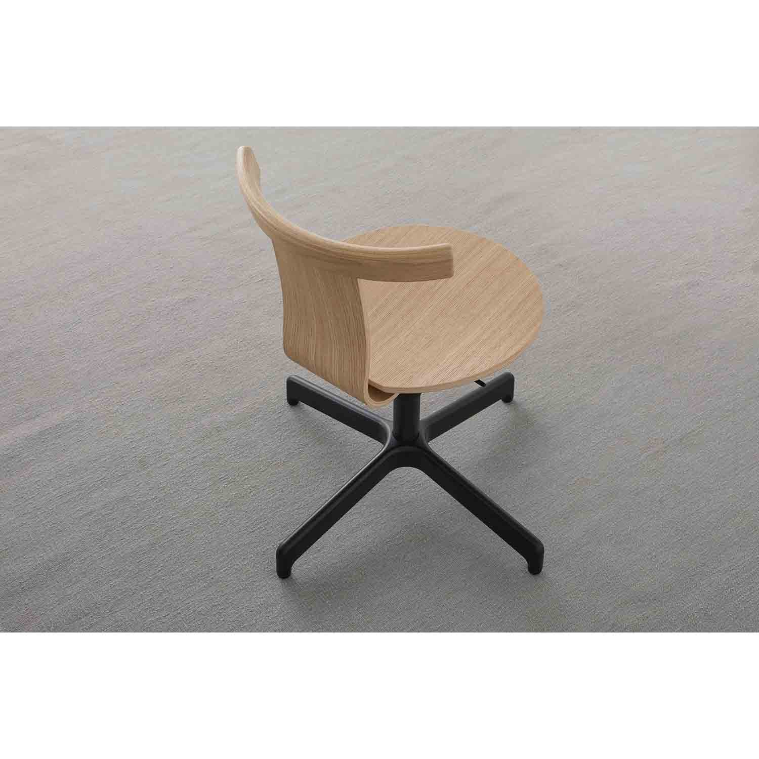 Jiro Swivel Chair - Natural, White Base - Image 3