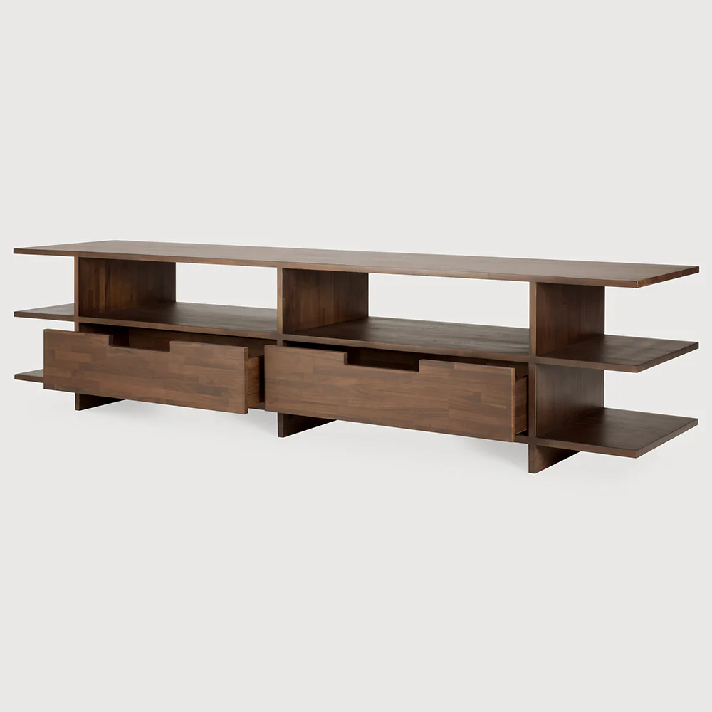 Kabuki TV Media Cabinet - Teak Brown - Image 3