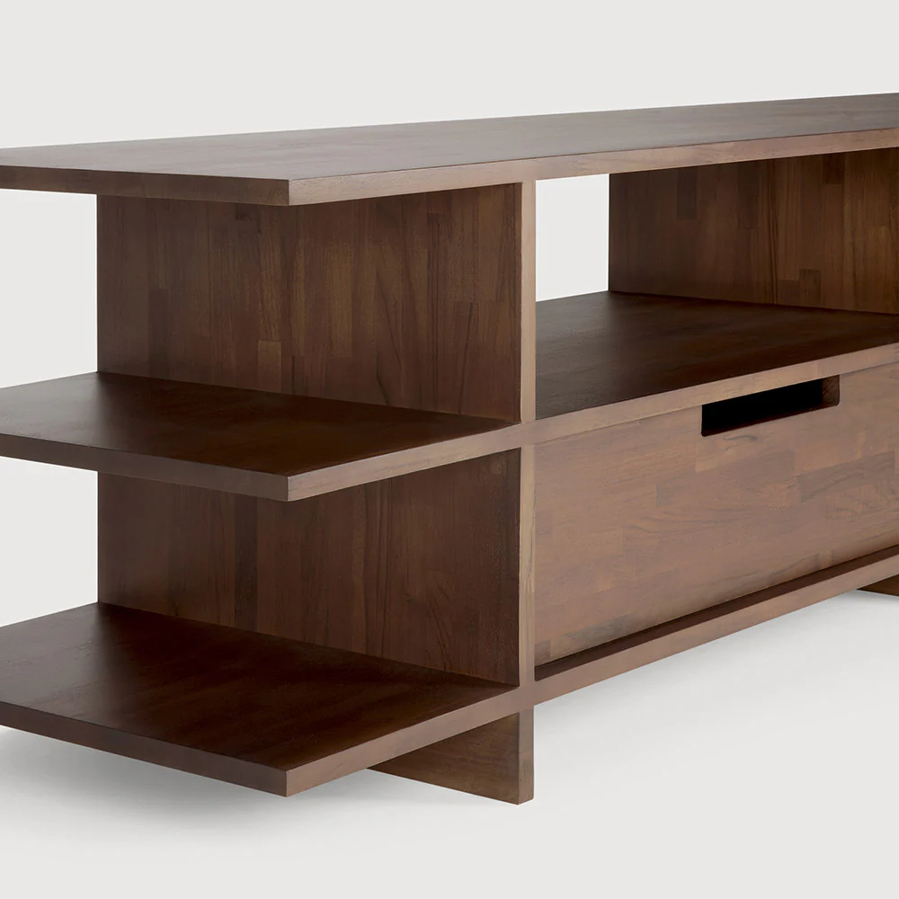 Kabuki TV Media Cabinet - Teak Brown - Image 5