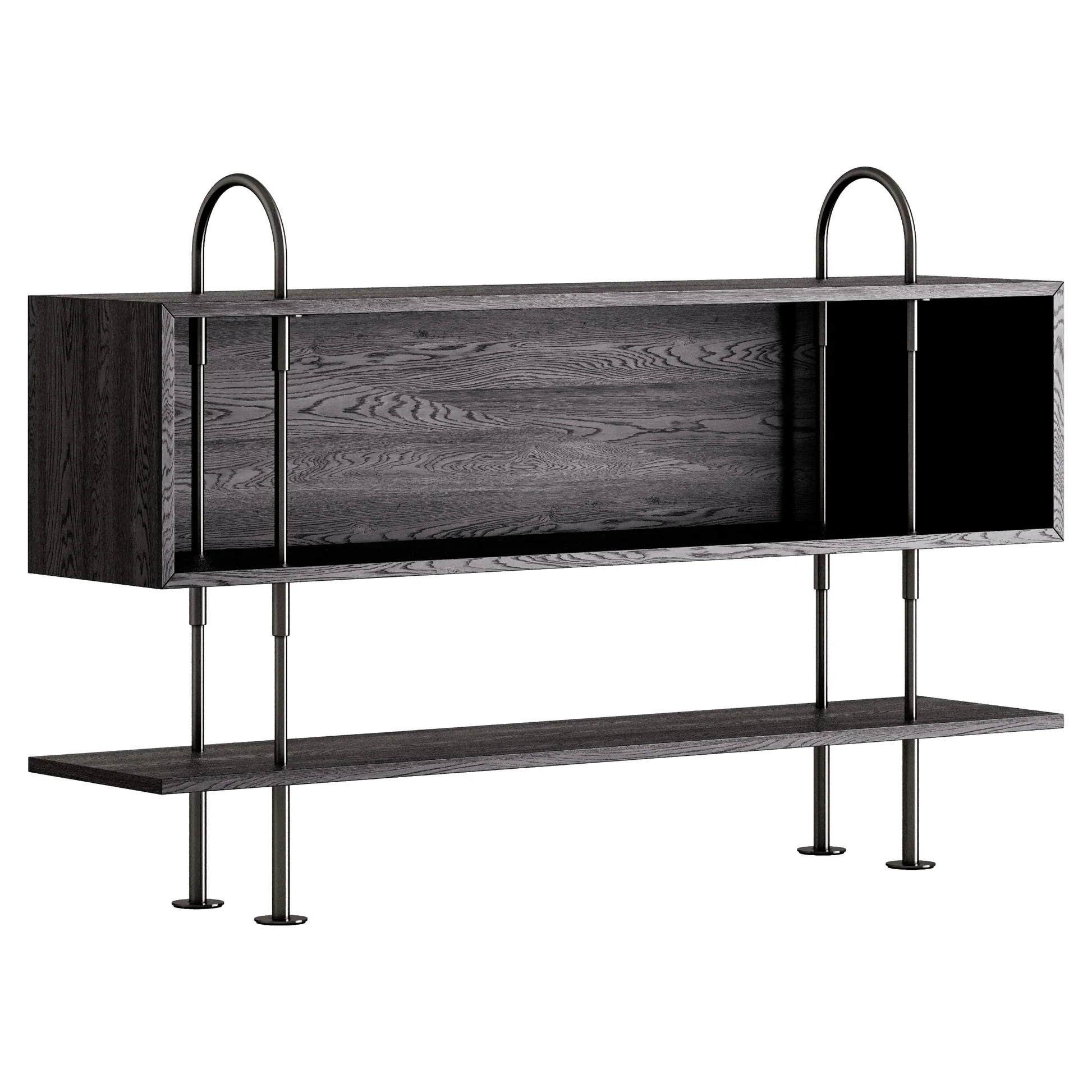 Keen Shelving System 2x1 With Box - 63", Brown Black Ash - Image 3