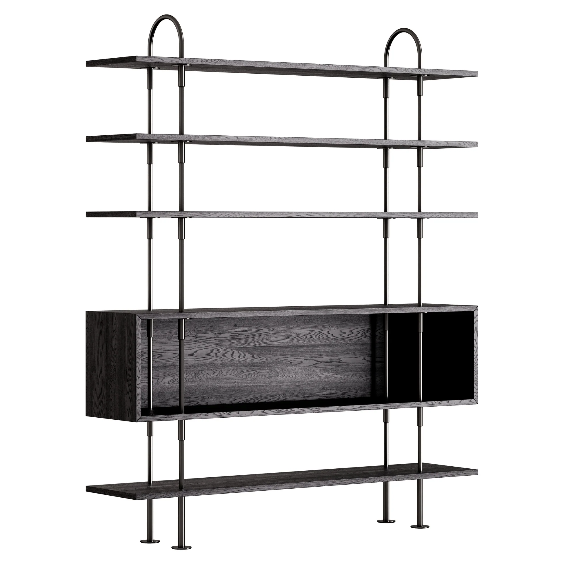 Keen Shelving System 2x4 With Box - 63", Brown Black Ash - Image 3