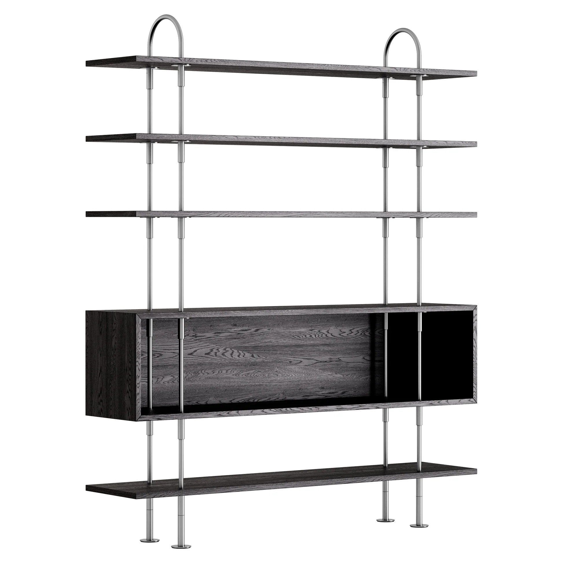 Keen Shelving System 2x4 With Box - 63", Brown Black Ash - Image 4