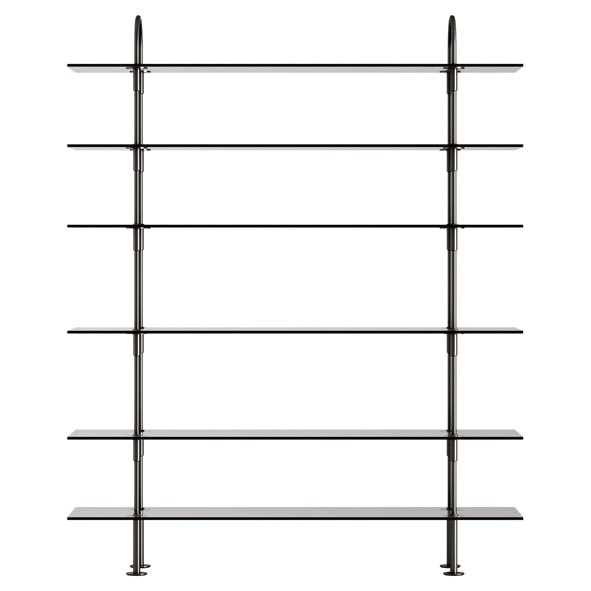 Keen Shelving System 2x6 - 63", Smoke Tempered Glass