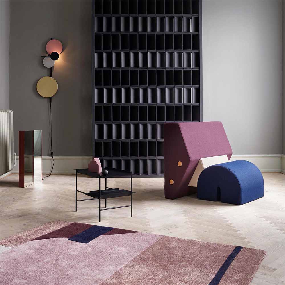 Keystone Lounge Chair - Fig Purple, Off White, Navy Blue - Image 3