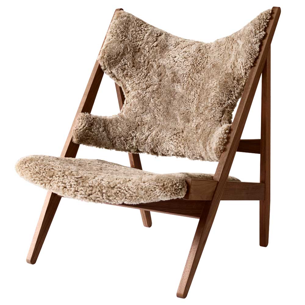 Knitting Lounge Chair - Walnut, Sheepskin Sahara