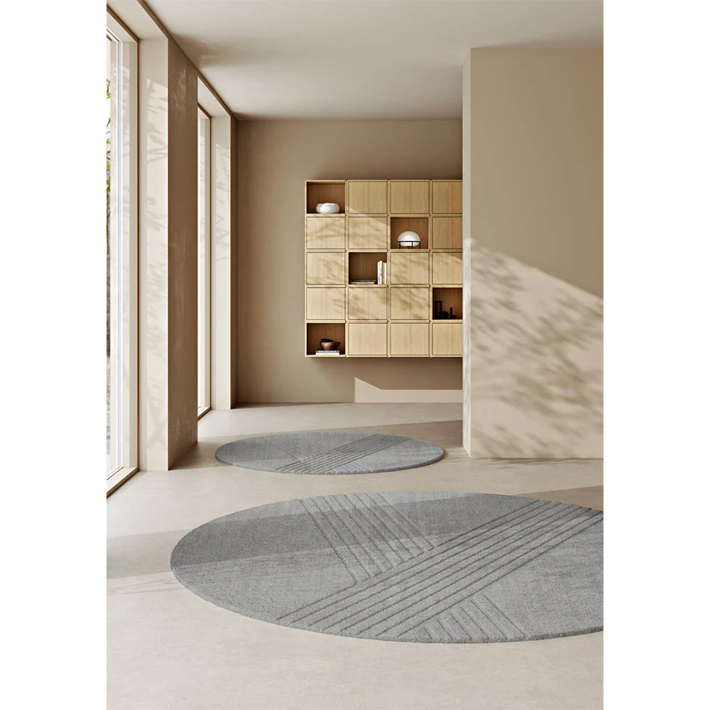 Kyoto Round Rug - 98", Gray - Image 3