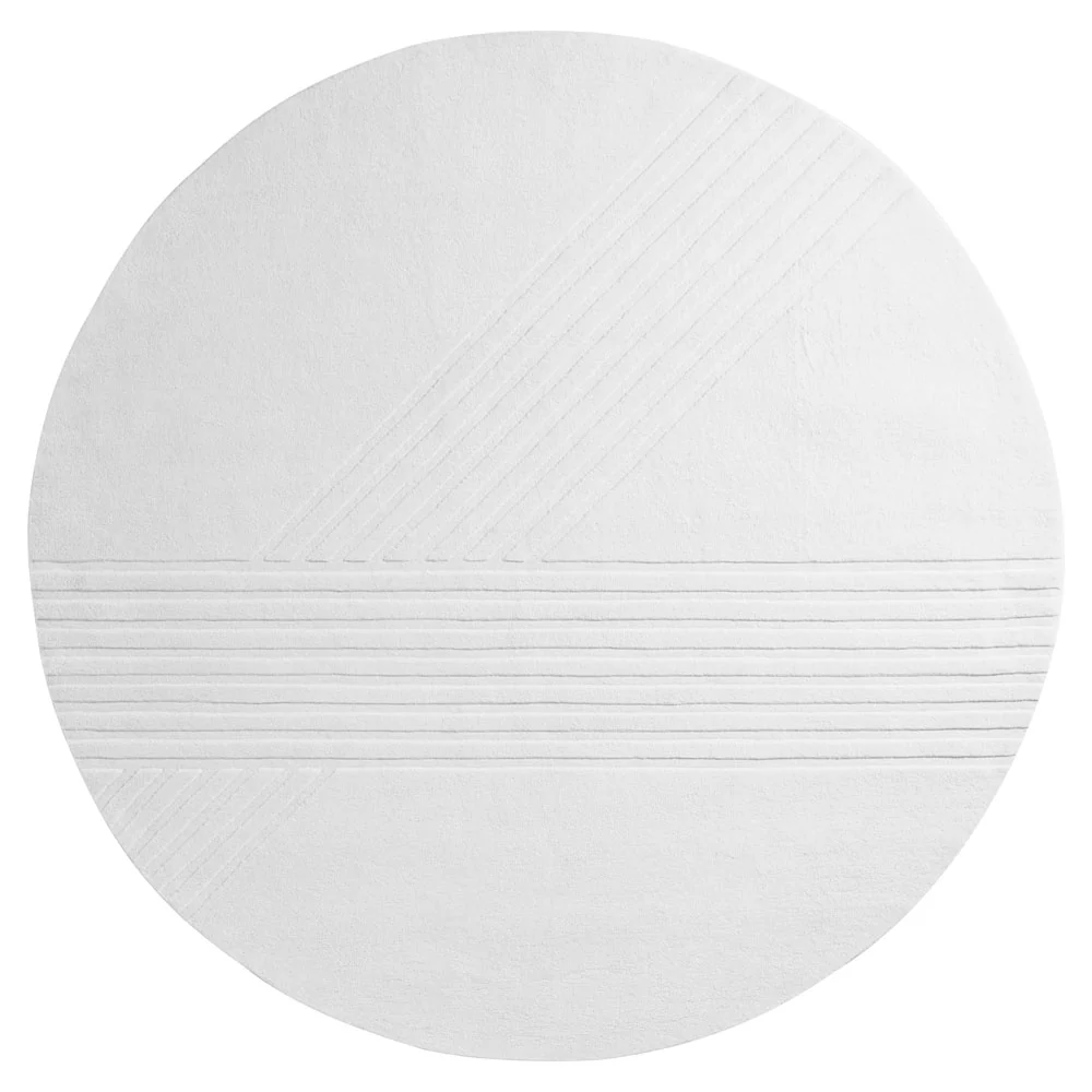 Kyoto Round Rug - 98", Off White