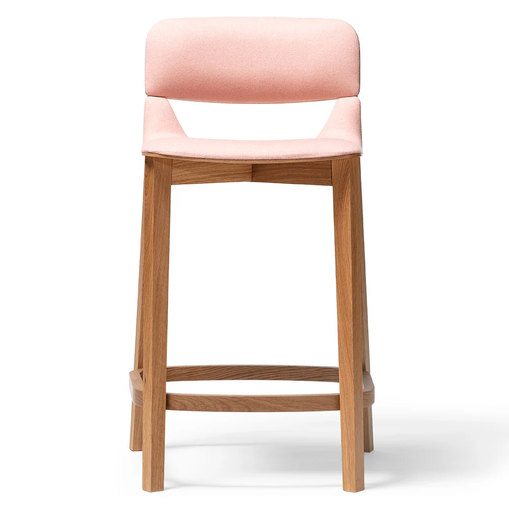 Leaf Counter Stool with Back Rest - Upholstered - Image 2