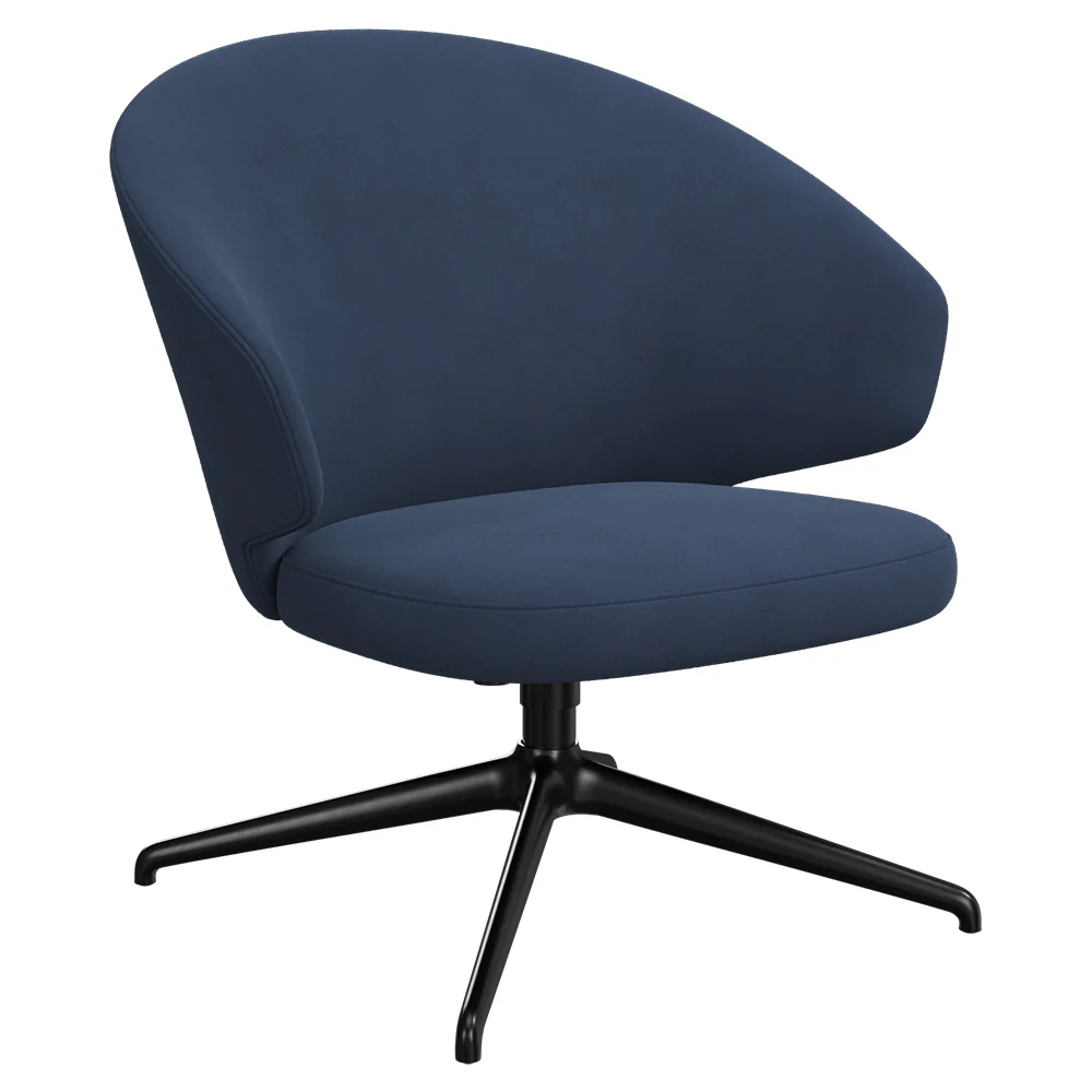 Let Lounge Chair - Swivel Base, Black Aluminum