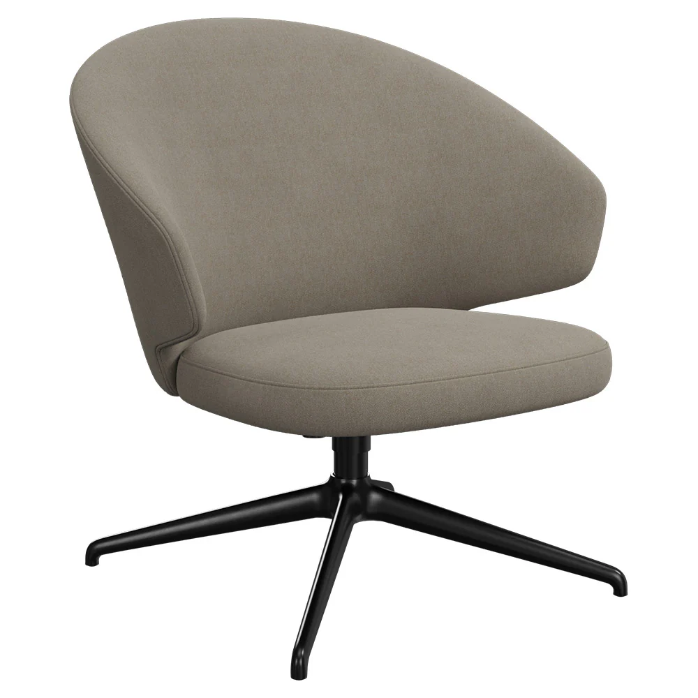 Let Lounge Chair - Swivel Base, Black Aluminum - Image 2