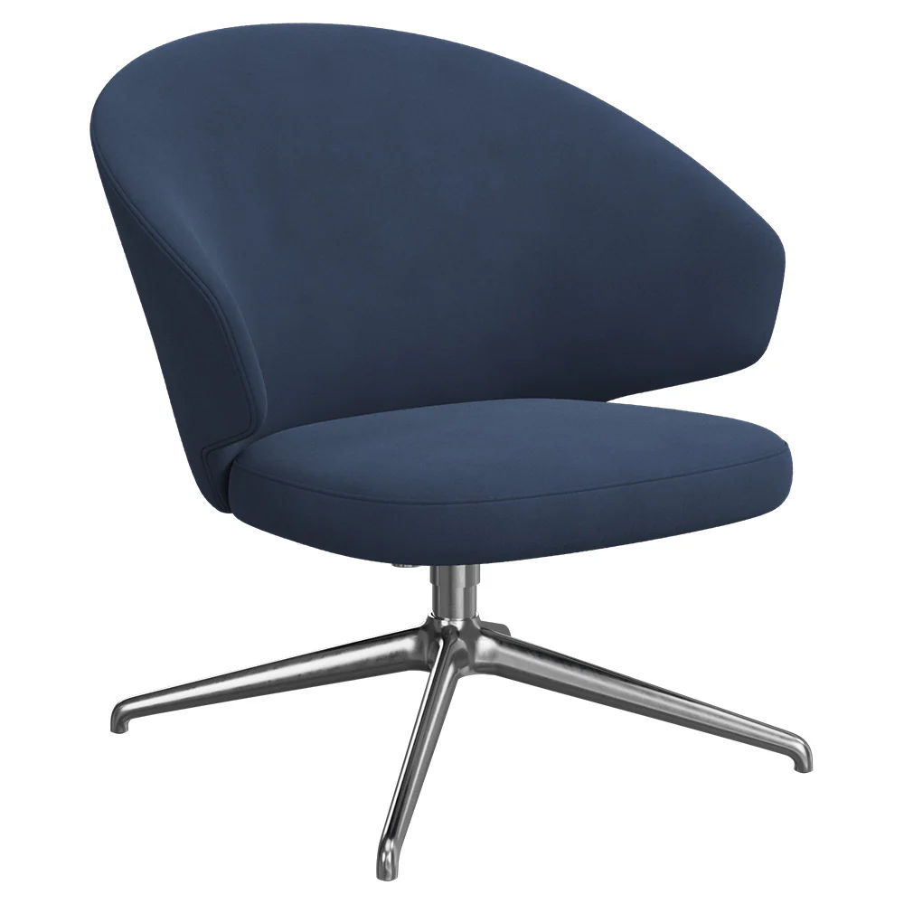 Let Lounge Chair - Swivel Base, Bright Aluminum