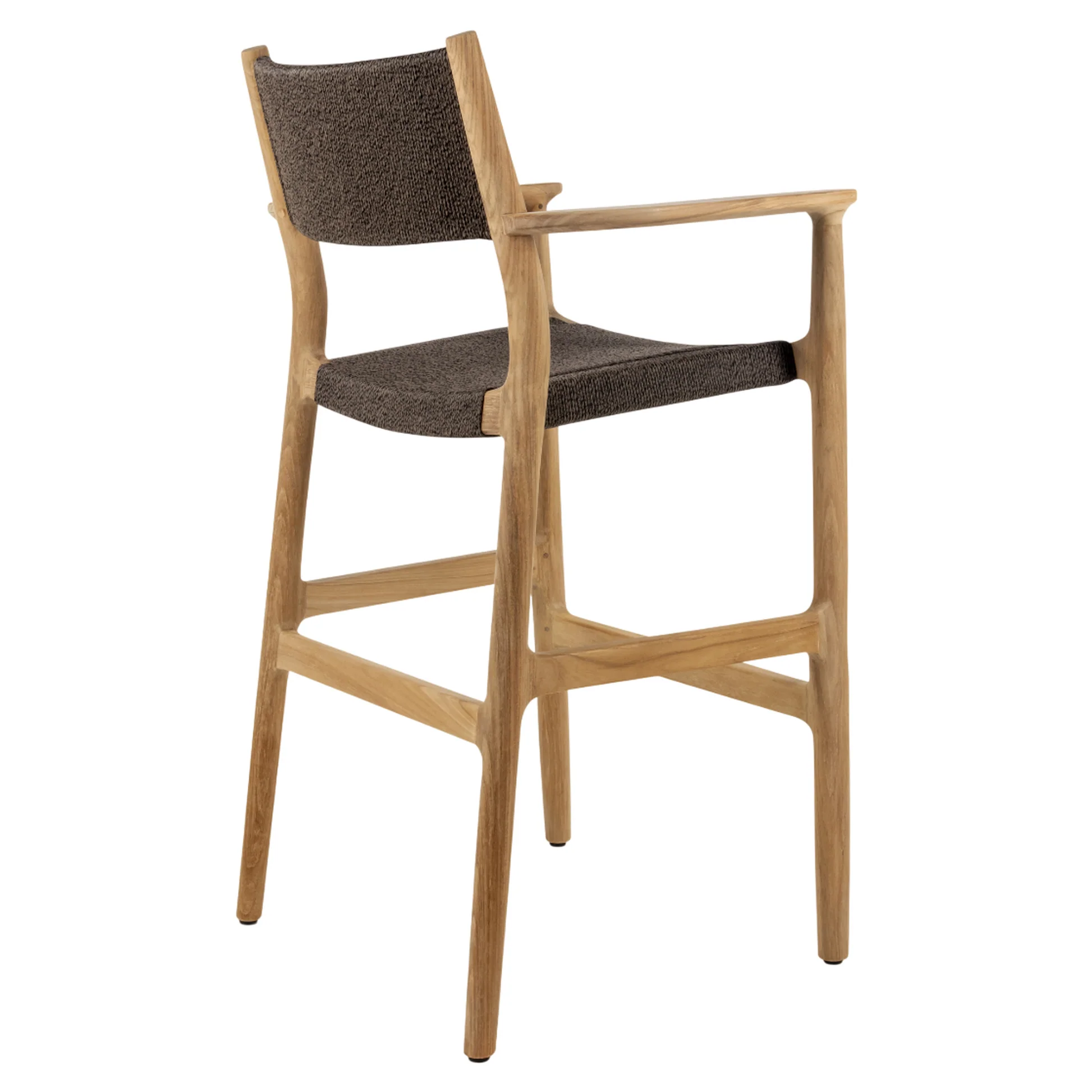 Maddalena Bar Chair - Walnut Rope, Teak - Image 4