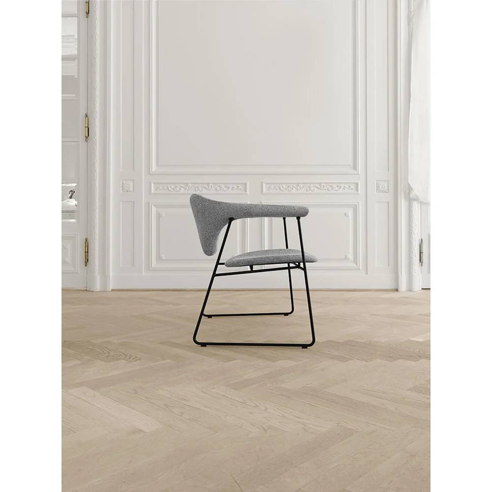 Masculo Fully Upholstered Dining Chair - Sledge Base - Image 6