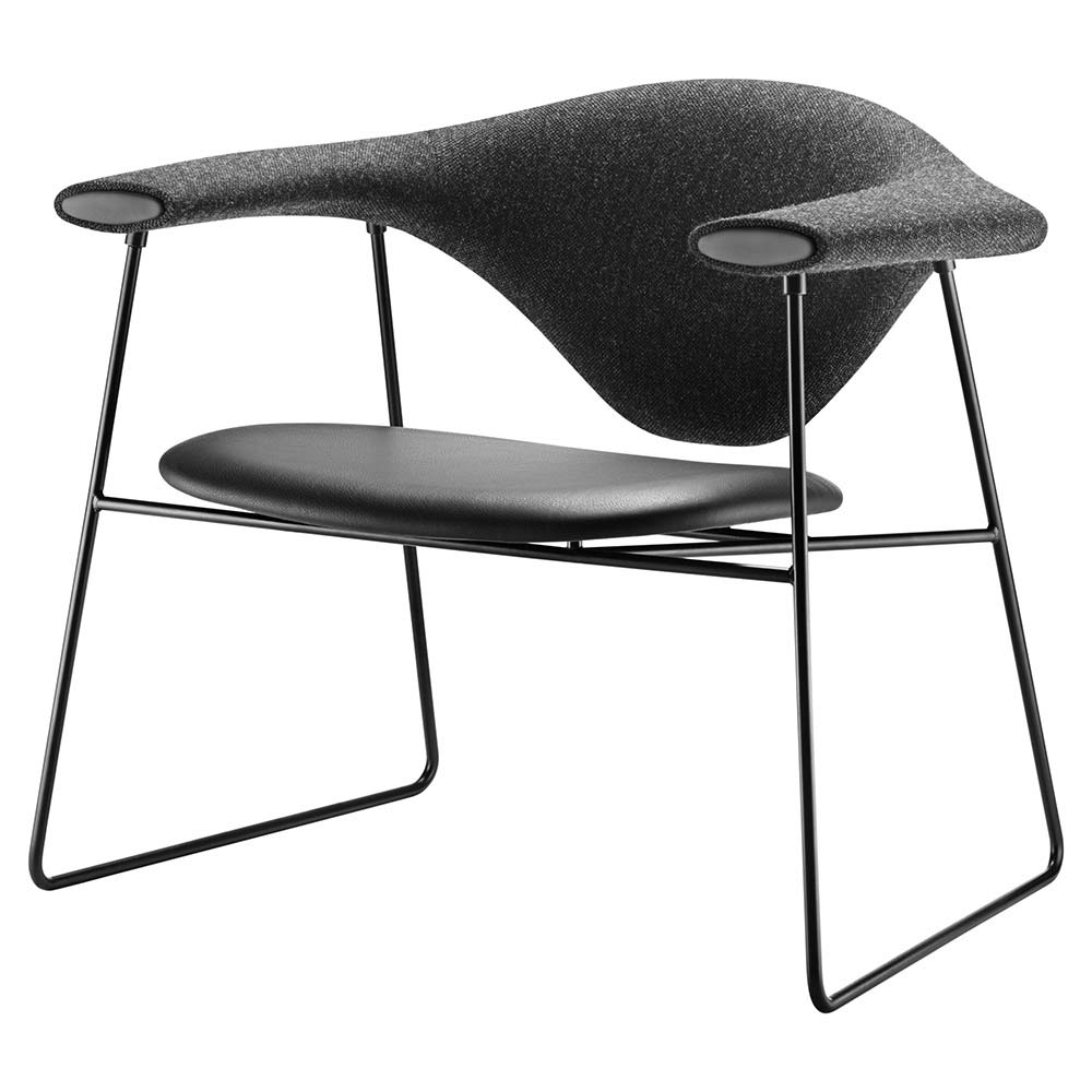 Masculo Fully Upholstered Lounge Chair - Sledge Base - Image 3
