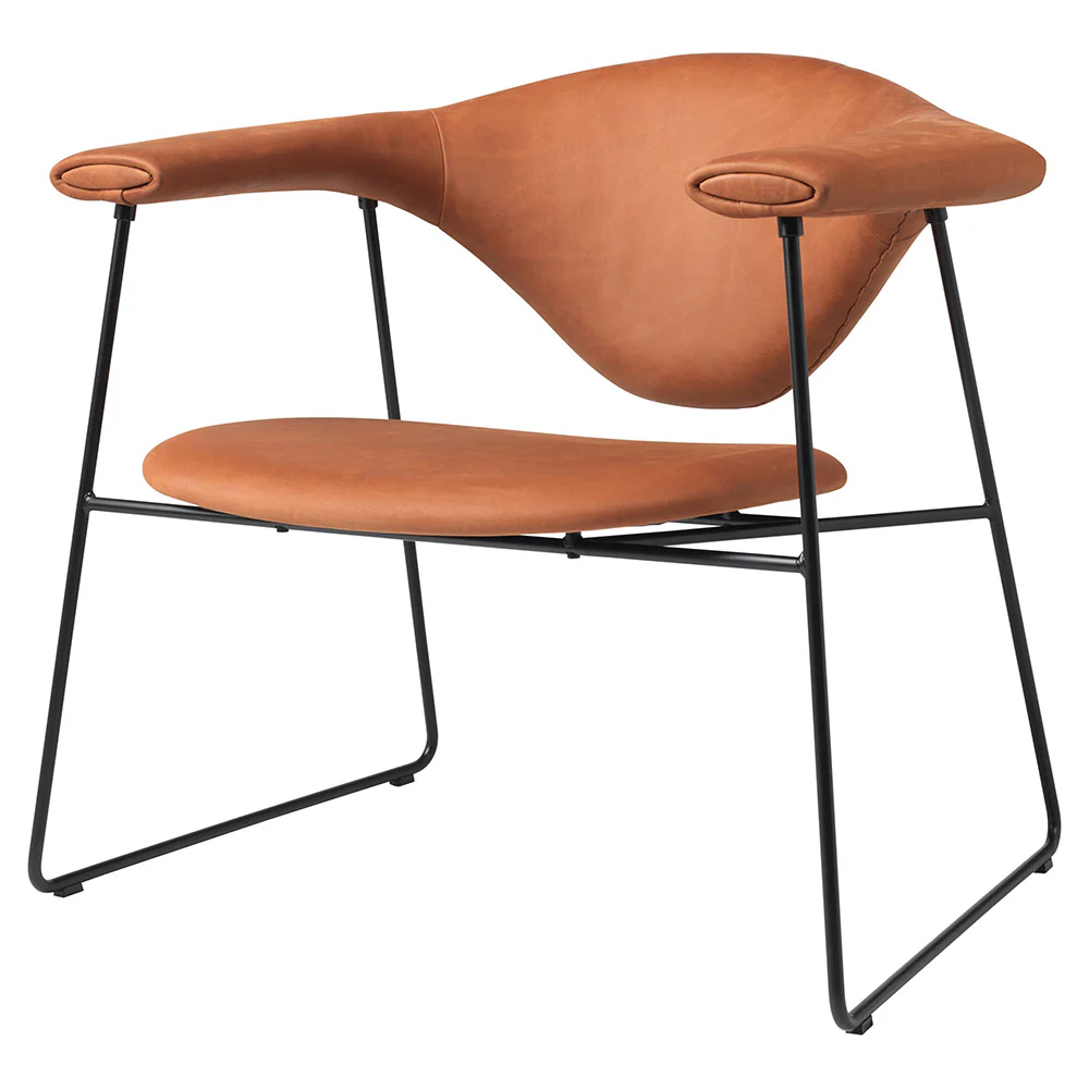 Masculo Fully Upholstered Lounge Chair - Sledge Base - Image 4