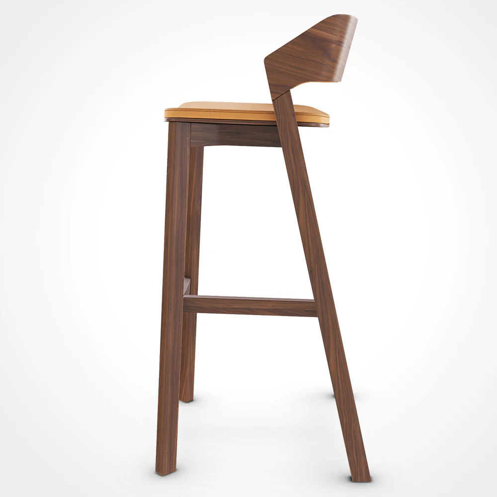 Merano Counter Stool - Upholstered, American Walnut - Image 2