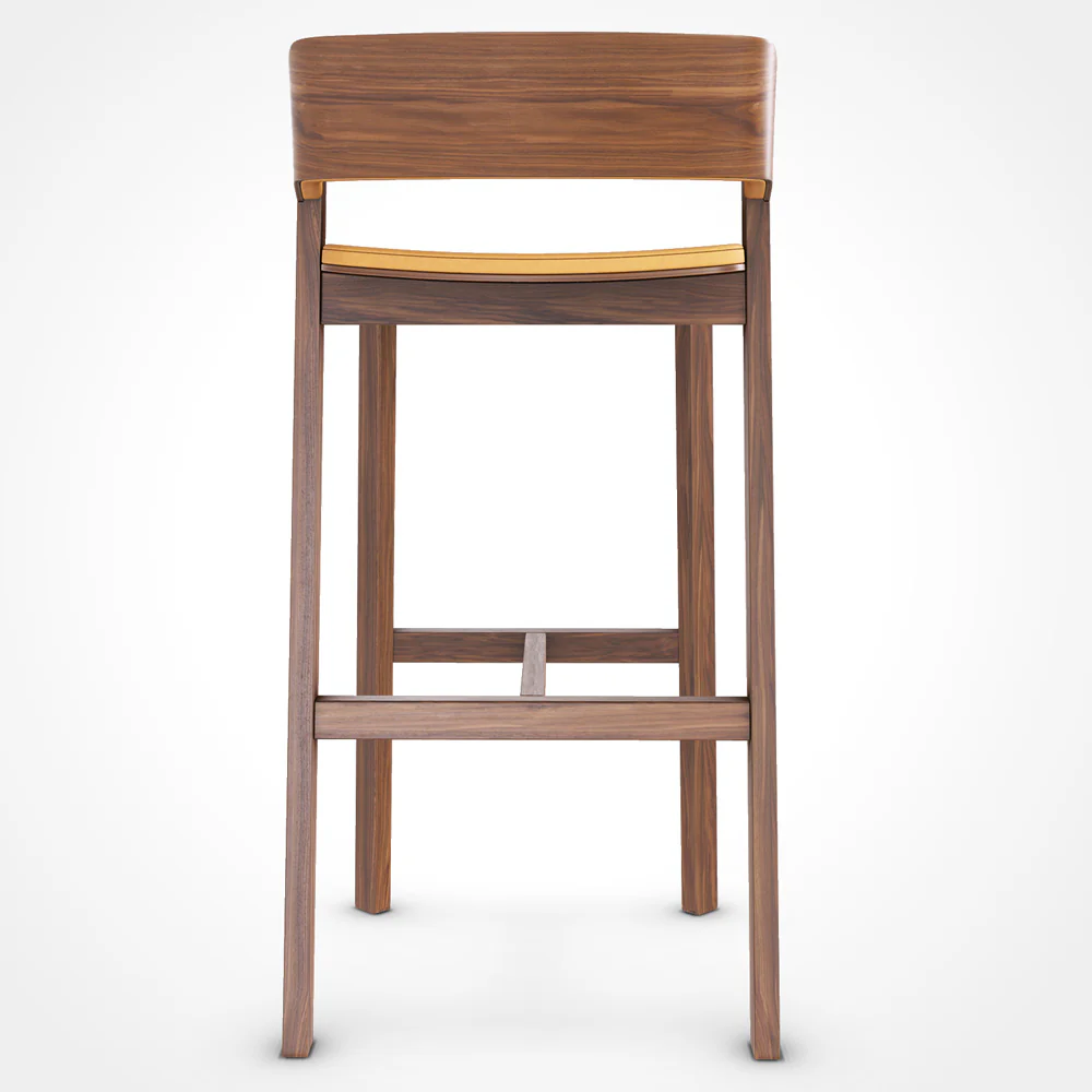 Merano Counter Stool - Upholstered, American Walnut - Image 3