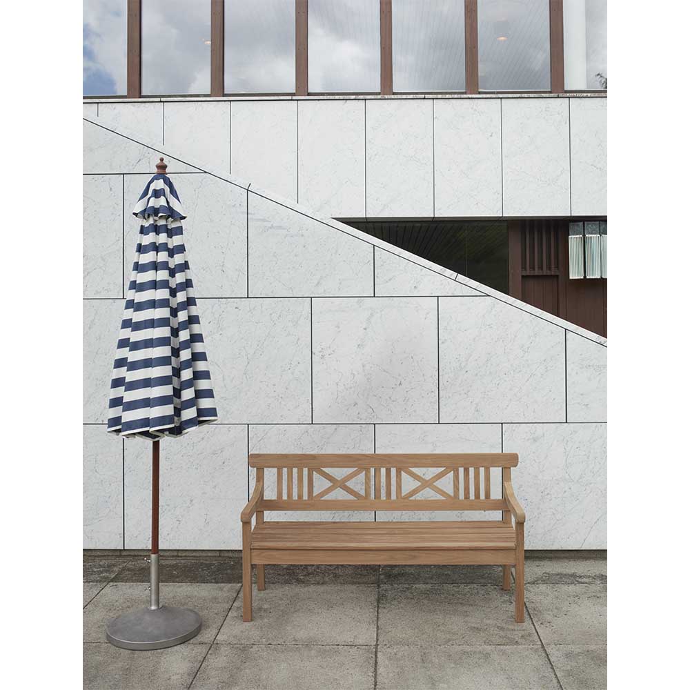 Messina Round Umbrella - Dark Blue Stripe - Image 3